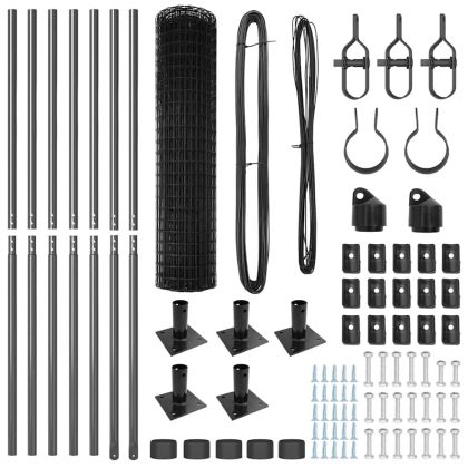 Оградa с колчета Сив 1 x 10 m Стомана