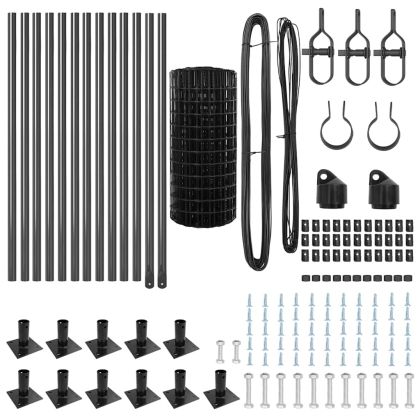 Оградa с колчета Сив 0.6 x 25 м Стомана