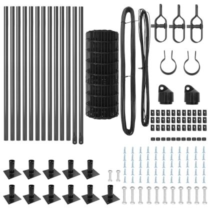 Оградa с колчета Сив 0.6 x 25 м Стомана