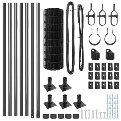 Оградa с колчета Сив 0.6 x 10 м Стомана