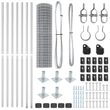 Оградa с колчета Сребрист 1.2 x 10 m Стомана