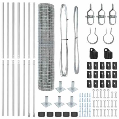 Оградa с колчета Сребрист 1.5 x 10 m Стомана