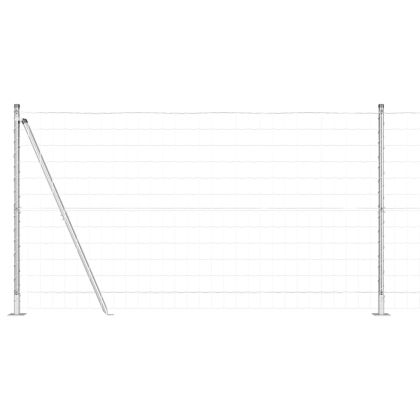 Оградa с колчета Сребрист 1.2 x 10 m Стомана