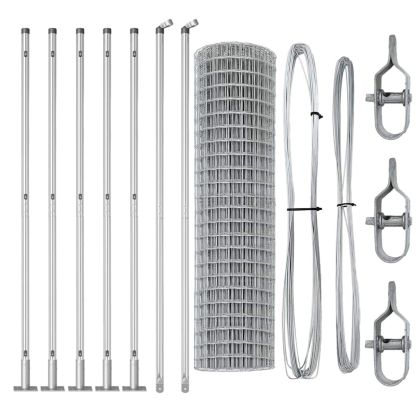 Оградa с колчета Сребрист 1 x 10 m Стомана
