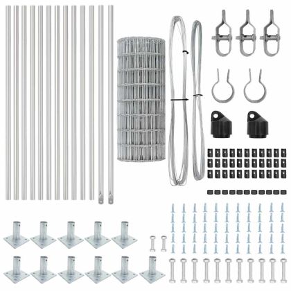 Оградa с колчета Сребрист 0.4 x 25 м Стомана