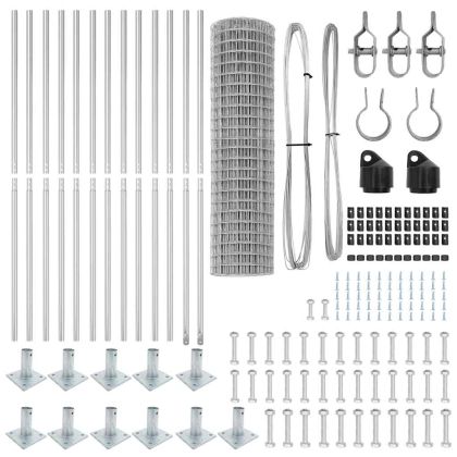Оградa с колчета Сребрист 1.2 x 25 m Стомана