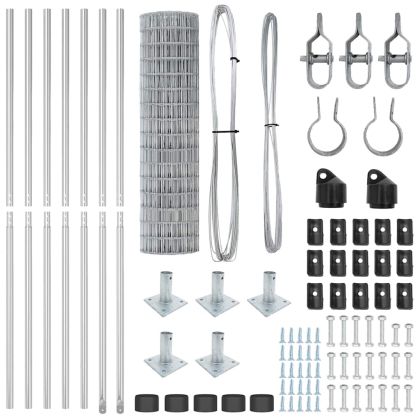 Оградa с колчета Сребрист 1.2 x 10 m Стомана