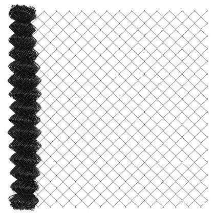 Оградна верига с колони Сив 1.6 x 10 m Стомана