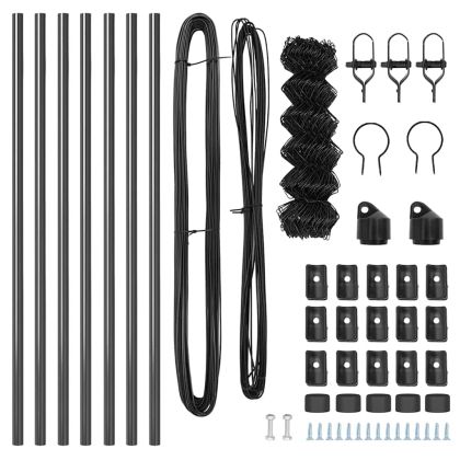 Оградна верига с колони Сив 0.4 x 10 м Стомана