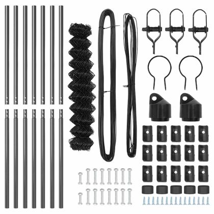 Оградна верига с колони Сив 1.2 x 10 m Стомана