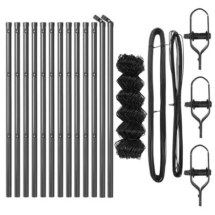 Оградна верига с колони Сив 0.6 x 25 м Стомана