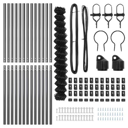 Оградна верига с колони Сив 1.6 x 25 m Стомана