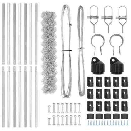 Оградна верига с колони Сребрист 1.5 x 10 m Стомана