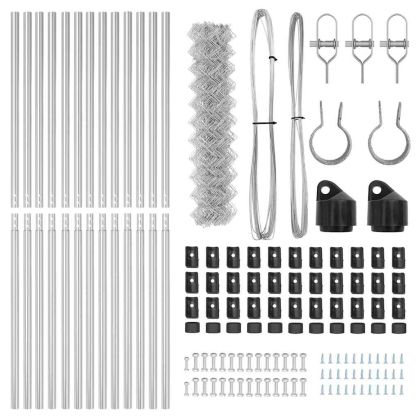Оградна верига с колони Сребрист 1.2 x 25 m Стомана