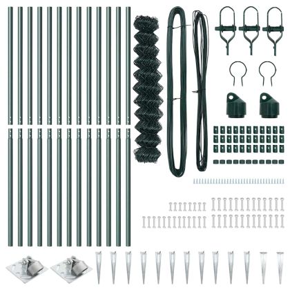 Оградна верига с колони Зелен 1.4 x 25 m Стомана
