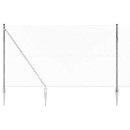 Оградна верига с колони Сребрист 1.6 x 10 m Стомана