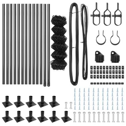 Оградна верига с колони Сив 0.6 x 25 м Стомана