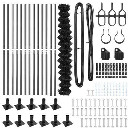 Оградна верига с колони Сив 1.4 x 25 m Стомана