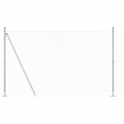 Оградна верига с колони Сребрист 1.5 x 10 m Стомана