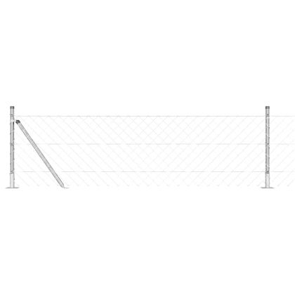 Оградна верига с колони Сребрист 0.4 x 10 м Стомана