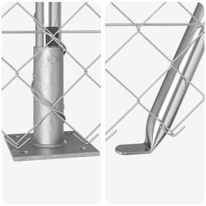 Оградна верига с колони Сребрист 0.4 x 10 м Стомана