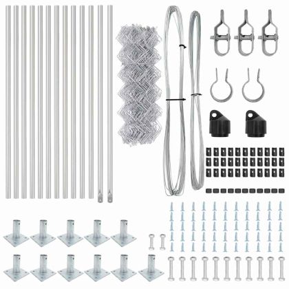 Оградна верига с колони Сребрист 0.6 x 25 м Стомана