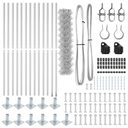 Оградна верига с колони Сребрист 0.8 x 25 m Стомана