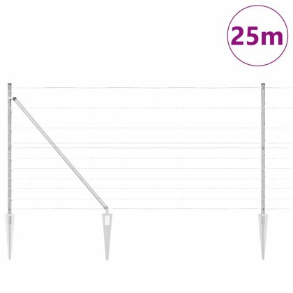 Ограда за пасища Сребрист 25 x 1.2 м Поцинкована стомана