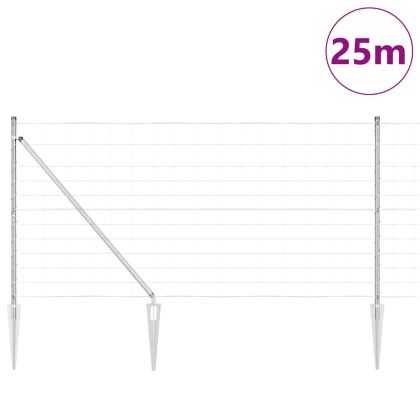 Ограда за пасища Сребрист 25 x 1.2 м Поцинкована стомана