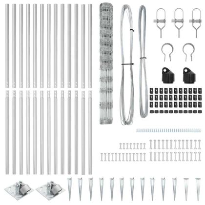 Ограда за пасища Сребрист 25 x 1.4 м Поцинкована стомана