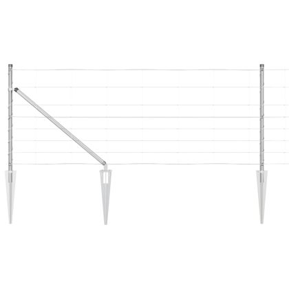 Ограда за пасища Сребрист 100 x 0.8 м Поцинкована стомана