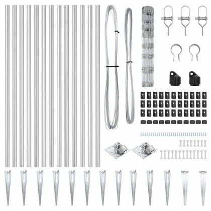 Ограда за пасища Сребрист 100 x 1 м Поцинкована стомана