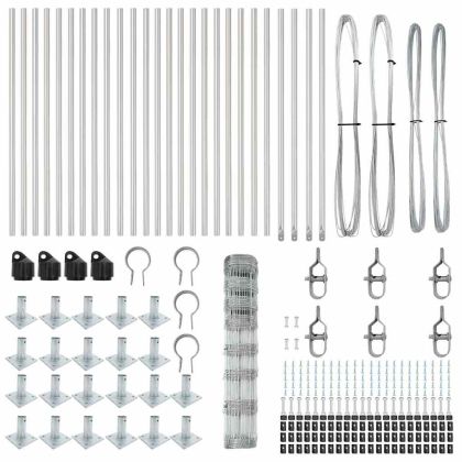 Ограда за пасища Сребрист 50 x 1 m Поцинкована стомана