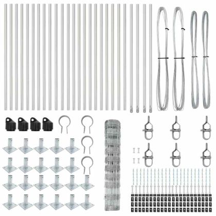 Ограда за пасища Сребрист 50 x 1 m Поцинкована стомана