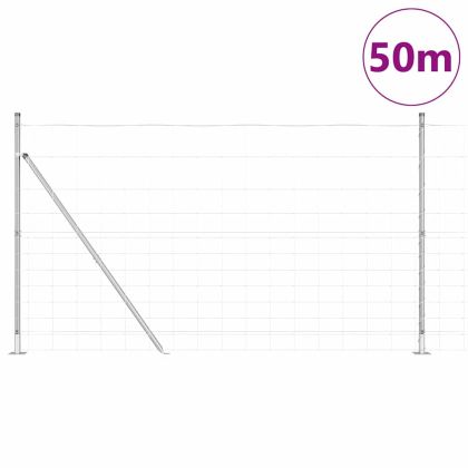 Ограда за пасища Сребрист 50 x 1.4 м Поцинкована стомана