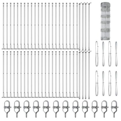 Ограда за пасища Сребрист 100 x 0.8 м Поцинкована стомана