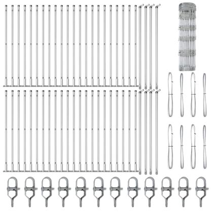 Ограда за пасища Сребрист 100 x 0.8 м Поцинкована стомана