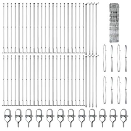 Ограда за пасища Сребрист 100 x 0.8 м Поцинкована стомана