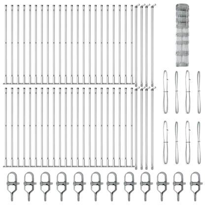 Ограда за пасища Сребрист 100 x 1 м Поцинкована стомана