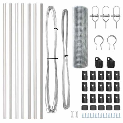 Оградa с колчета Сребрист 0.5 x 10 м Стомана