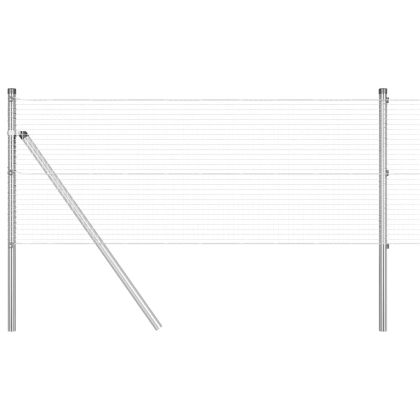 Оградa с колчета Сребрист 0.8 x 10 m Стомана