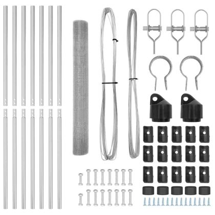 Стълб за ограда. Сребрист 10 x 1,4 м (16 x 16 мм мрежа) Стомана