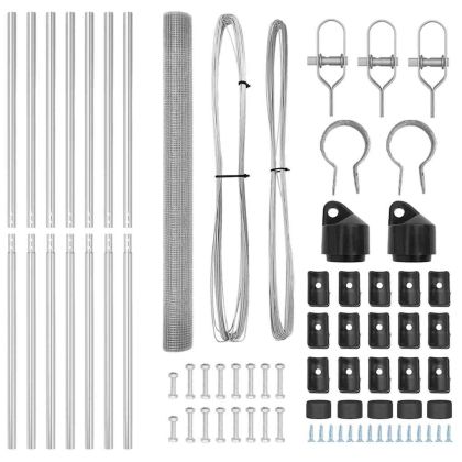 Стълб за ограда. Сребрист 10 x 1,6 м (16 x 16 мм мрежа) Стомана