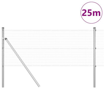 Оградa с колчета Сребрист 0.8 x 25 m Стомана