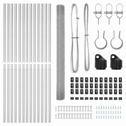 Стълб за ограда. Сребрист 25 x 1,5 м (12 x 12 mm мрежа) Стомана
