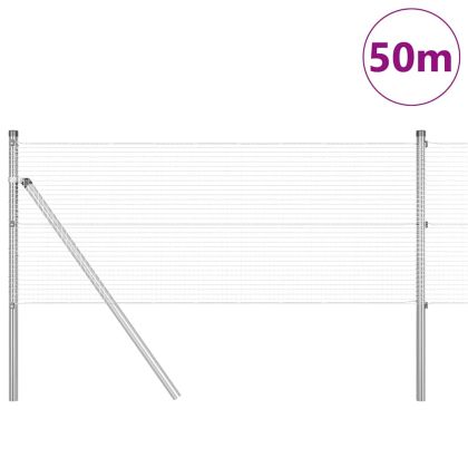 Оградa с колчета Сребрист 0.6 x 50 м Стомана