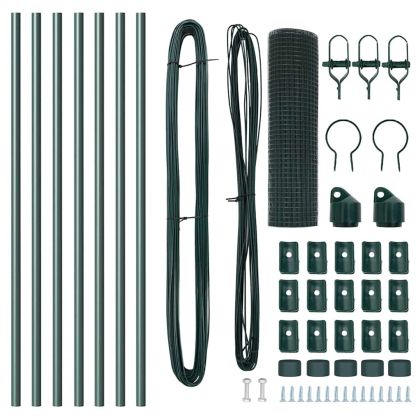 Оградa с колчета Зелен 0.5 x 10 м Стомана