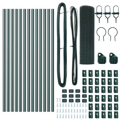 Оградa с колчета Зелен 0.6 x 25 м Стомана