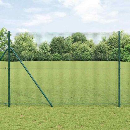 Оградa с колчета Зелен 1.5 x 25 m Стомана
