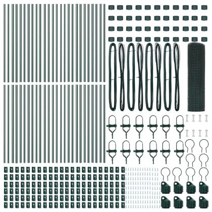 Стълб за ограда. Зелен 100 x 0,5 м (16 x 16 мм мрежа)